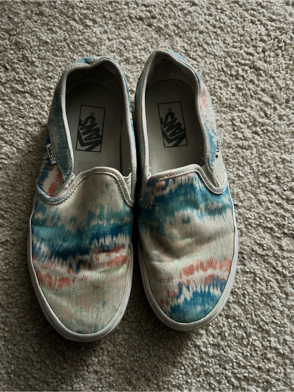 Vans Women's Slip-On Tie-Dye Canvas Sneakers - Blue & Pink